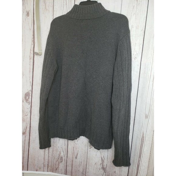 Polo Jeans Company Large Ralph Lauren Embroidered Gray Men 1/4 Zip Sweater - Picture 7 of 12